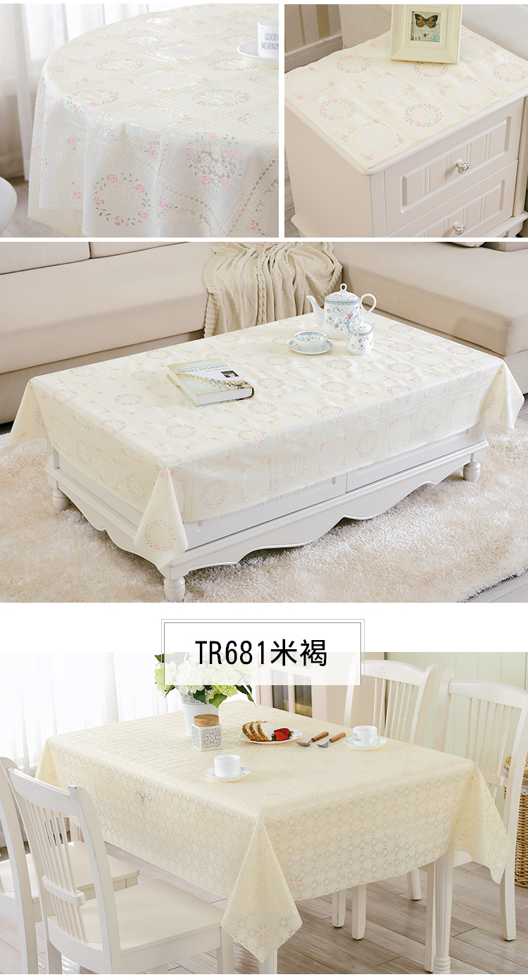 Bàn nhựa dài hộ gia đình không thấm nước chống vảy dầu không dùng một lần hình chữ nhật tròn bàn cà phê mat khăn trải bàn PVC Bắc Âu - Khăn trải bàn khăn trải bàn chống thấm
