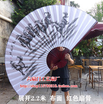 Grande fan pendante Salle de vie Décoration Bar Décoration Salle de vie Large Folding Fan Craft Big Fan-Silk Boufan Ma to Success Thu