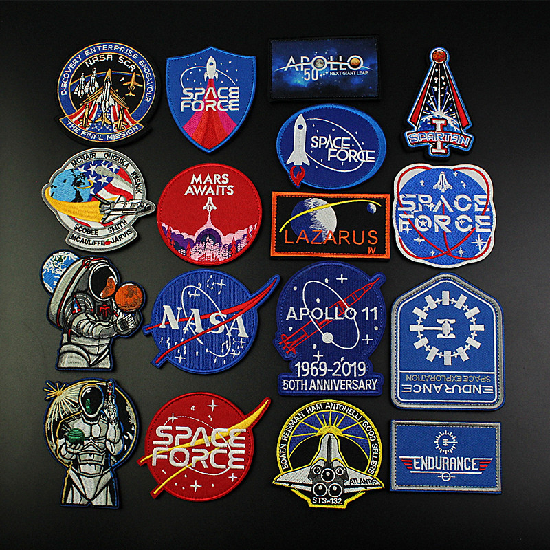 NASA Space Apollo Commemorates 50 Weeks of Embroidery Magic Sticker to Explore Unknown Cosmos Label Clothing Sleeve Mark