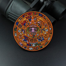 Boutique solar calendar full embroidery magic posts Maya calendar sunstone badge personality armband backpack