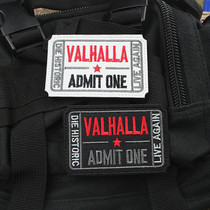 Valhalla Hall VALHALLA ADMIIT ONE Tactical morale Chapter Vikings Crazy Arm Badge Sticker