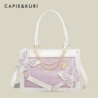 Белая фиолетовая бабочка + галстук версия