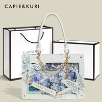 Белая и синяя бабочка + столовая подарочная коробка + версия для пирога.