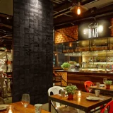 Черные превратности глубоких карбонизированных годовых колец сосны, современная скандинавская простая мозаика из цельного дерева, фон для гостиной, украшение стены