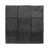 Черные превратности глубоких карбонизированных годовых колец сосны, современная скандинавская простая мозаика из цельного дерева, фон для гостиной, украшение стены