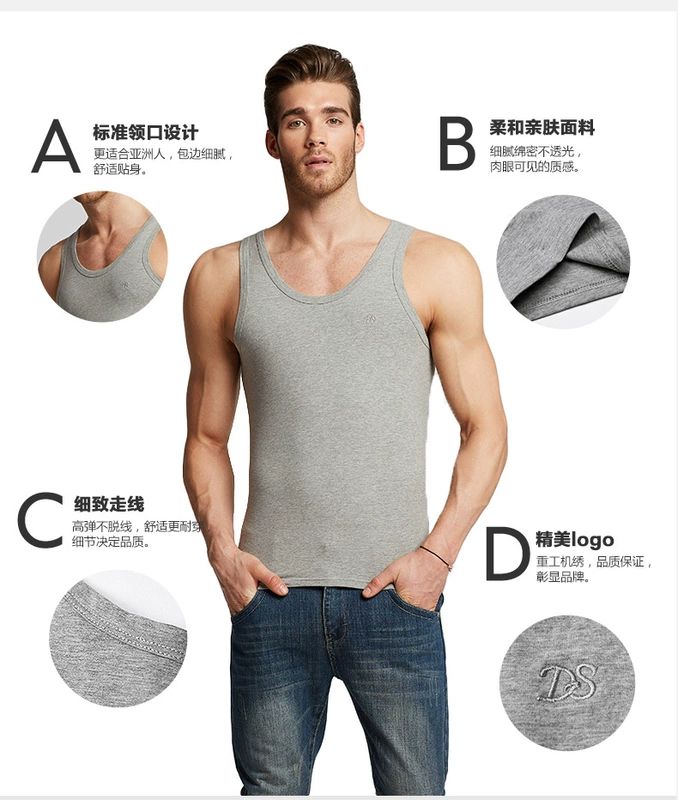 Kangaroo vest nam thể thao chặt chẽ đáy áo mùa hè căng vest Slim thanh niên tập thể dục chạy áo triều áo 3 lỗ nam