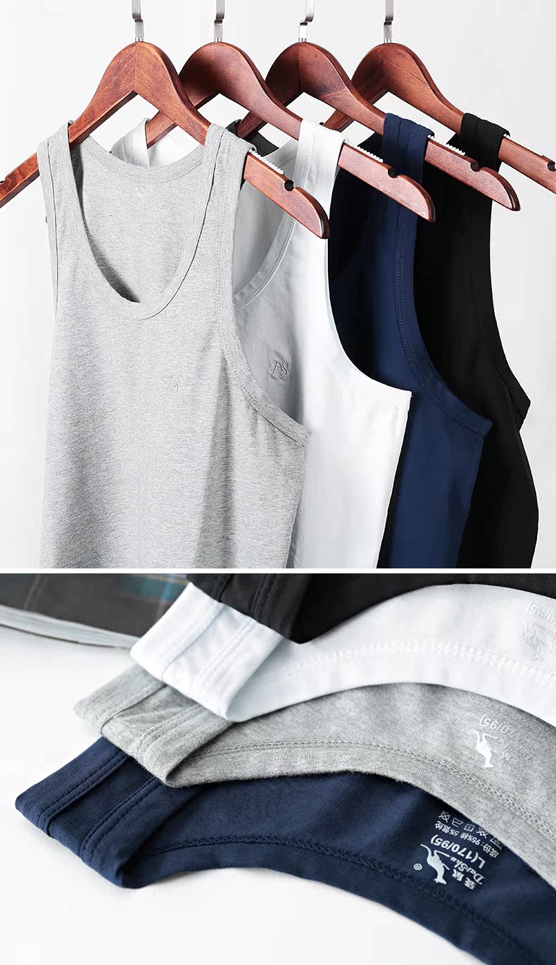 Kangaroo vest nam cotton thể thao bó sát áo sơ mi cotton trẻ trung thoáng khí tự canh mùa hè bán áo lót nam