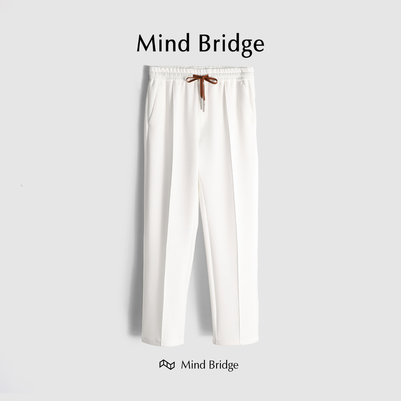 Mindbridge【Perth Beach】Simple Sports Loose Straight Elastic Casual Sweatpants with Drawstring M4149