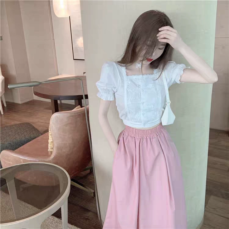 Cotton và lanh nhẹ nấu Pháp phù hợp với tuổi nước ngoài retro phù hợp với phụ nữ hai mảnh phù hợp với nước hoa nhỏ phong cách 2020 mùa hè mới khí - Bộ đồ