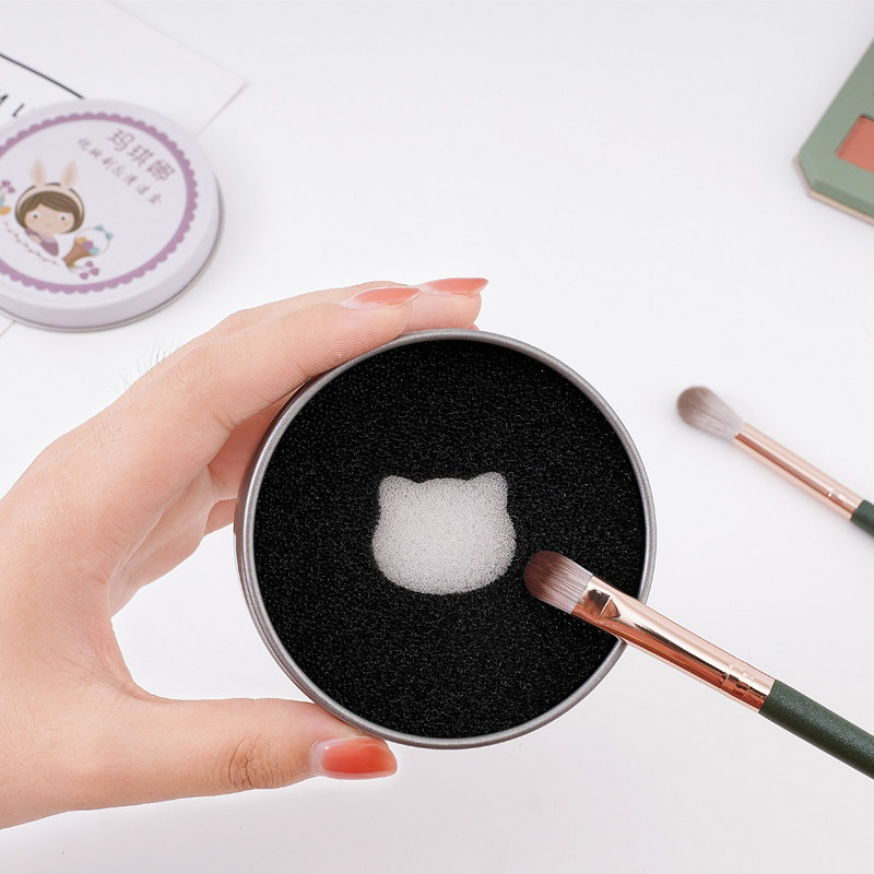 Marchina Makeup Brush Cleaning Sponge Box Dry Cleaning Eye Shadow Brush Fast Cleaner Wash Box God Instrumental Tool Portable