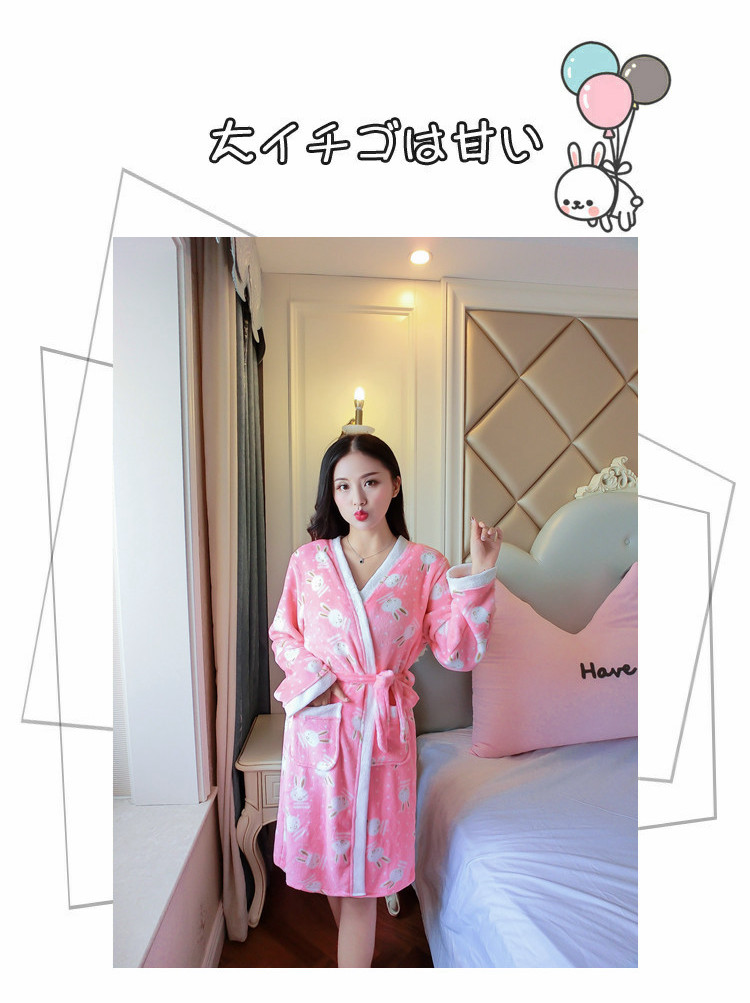 Mùa thu và mùa đông san hô nhung áo ngủ nữ mùa đông đồ ngủ hai mảnh gợi cảm flannel áo ngủ ấm áp áo choàng tắm nữ dày đồ mặc nhà cỡ lớn