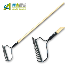 Export agricultural rake gardening tools rake grass whole ground rake long handle large rake wooden handle reinforced 14-tooth nail rake