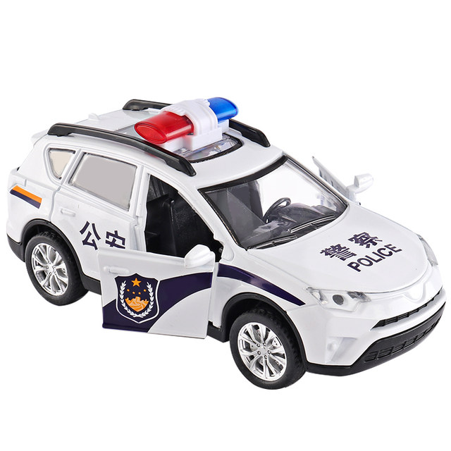 ເດັກນ້ອຍຕໍາຫຼວດລົດ toy ຮູບແບບ simulation ລົດແບບຈໍາລອງເດັກຜູ້ຊາຍໂລຫະປະສົມຂົນສົ່ງຄົນເຈັບລົດຕໍາຫຼວດ 110 toy car