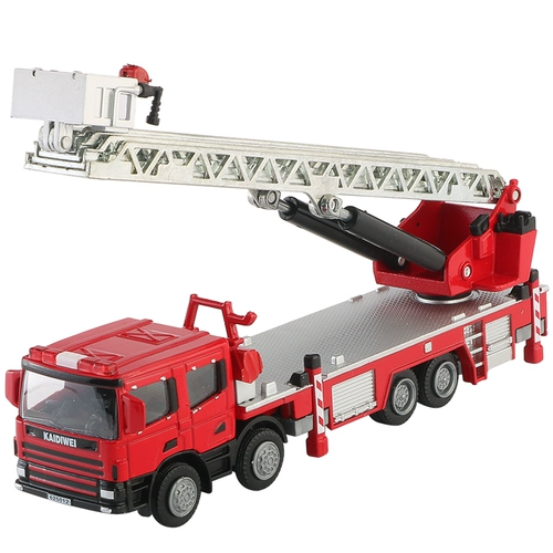 凯迪威 Металлическая реалистичная модель автомобиля, лестница для мальчиков, игрушка, пожарная машина