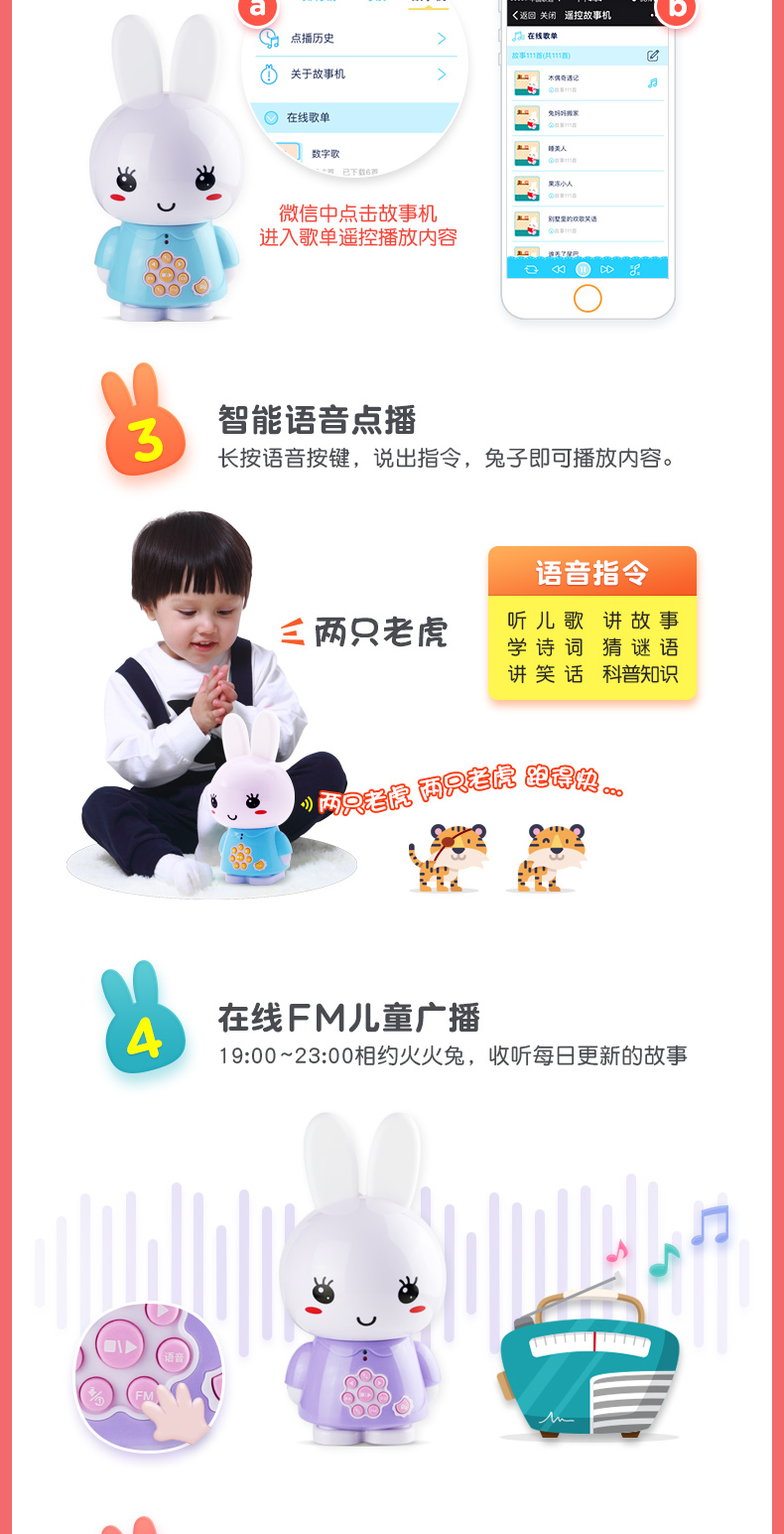 Thỏ lửa F6S Tmall Elf WIFI Câu chuyện thông minh Máy học sớm Trẻ em Máy học trẻ em 0-3 tuổi Đồ chơi cũ ô tô đồ chơi trẻ em
