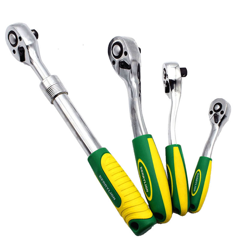 Alloy steel 72 teeth ratchet wrench Multi-function telescopic gear quick wrench Large and medium 1 4-inch socket wrench sleeve extended handle