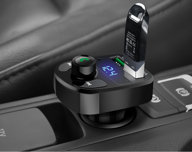 Bộ phát tín hiệu xe hơi Bluetooth mp3 điện thoại rảnh tay Âm thanh xe hơi máy nghe nhạc âm nhạc di động không dây FM nhận - Trình phát TV thông minh modem wifi 6