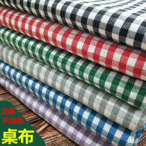 Cotton linen thick cloth tablecloth plaid fabric simple modern lace dining table cloth cover towel coffee table photo background cloth