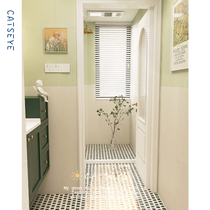 Cats eye avocado green bathroom micro-cement tiles retro bathroom toilet wall tiles kitchen terrazzo floor tiles