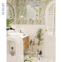 Cats eye retro bathroom tiles small fresh tiles green plant bathroom wall tiles kitchen toilet floor tiles