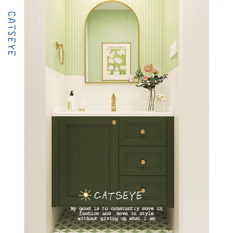 Cat eye style toilet tile small flower brick small fresh green wave kitchen wall brick bathroom toilet floor tile 