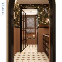 Jijizhong antique bathroom tiles toilet bathroom wall tiles kitchen floor tiles caramel color retro tiles Rania