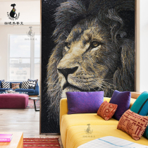 Cat Eye Lion Head Mosaic Fine Cut Painting Tile Background Wall Brief Modern Genguan Puzzle Living Room Decoration Painting