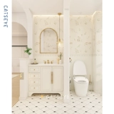 Керамическая плитка в ванной комнате в стиле кошачьего глаза