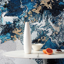 Cat Eyes Blue Abstract Glass Mosaic Fine Cut Painting Net Red Tile Minimalist about the Living Room Pattern Background Wall