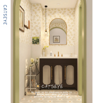 Cat Eye Retro Toilet Tile Ginkgo tile Toilet Toilet Small Cement Wall - Tile Kitchen Toilet tile floor tile