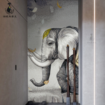 Cat Eye Brief Modern Crystal Glass Mosaic Toilet Background Wall Genguan Aisle Decoration Cut Painting Tile