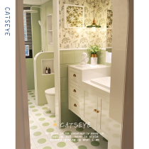 Cat Eye Matcha Green and Fresh Toilet Flower tiles Retro Bathroom tile tile tile 200X200