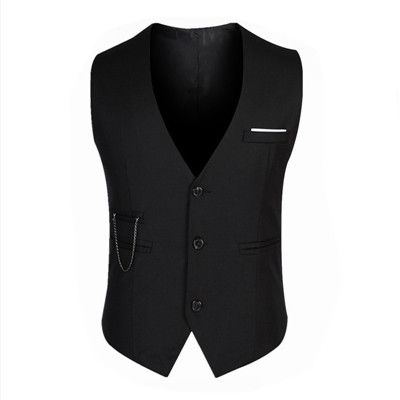Personality Suit Vest Men's Black Casual Western Suit Style Horse Pinch Tide Hotel Work Vest Hair Stylist Cool