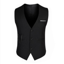 Personality suit vest men black casual suit horse clip trend hotel work vest hair stylist cool