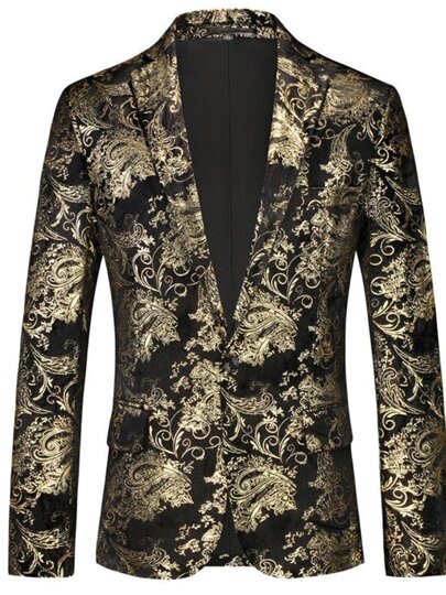 Fashionable and handsome casual formal wear foreign trade business men's three-dimensional tailoring single-breasted white background floral print suit