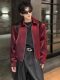 New 2025 Stylish Short Jacket for Men, Unique Design, Glossy Burgundy Color with Contrasting Colors, Handsome and Casual, Loose Fit for the Year of Birth