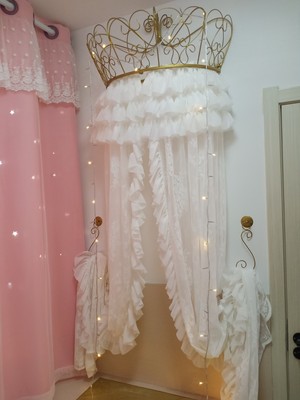 European court mosquito net decoration White princess yarn tent yarn curtain thickened court bed curtain Double wedding double bed curtain