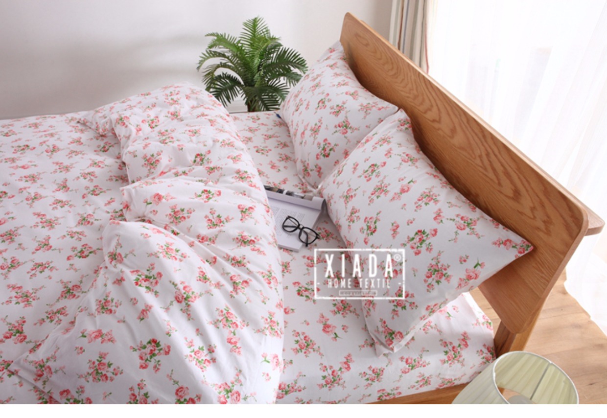Tấm mảnh vải bông 1,5m 1.8m2.0 khăn trải giường cotton twill Single Double nhỏ màu trắng hoa - Khăn trải giường ga trải giường 2mx2m2