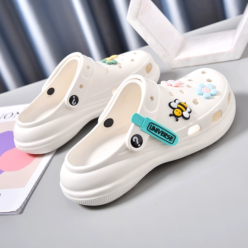 Tide, тапочки в стиле Crocs на платформе, комфортные пляжные мюли, коллекция 2023 года, закрытый носок, подходят для носки на улице, мягкая подошва