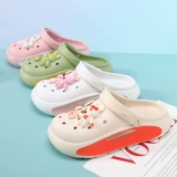 Летние модные универсальные тапочки в стиле Crocs, ультрамягкие нескользящие пляжные мюли, подходят для носки на улице, закрытый носок, популярно в интернете