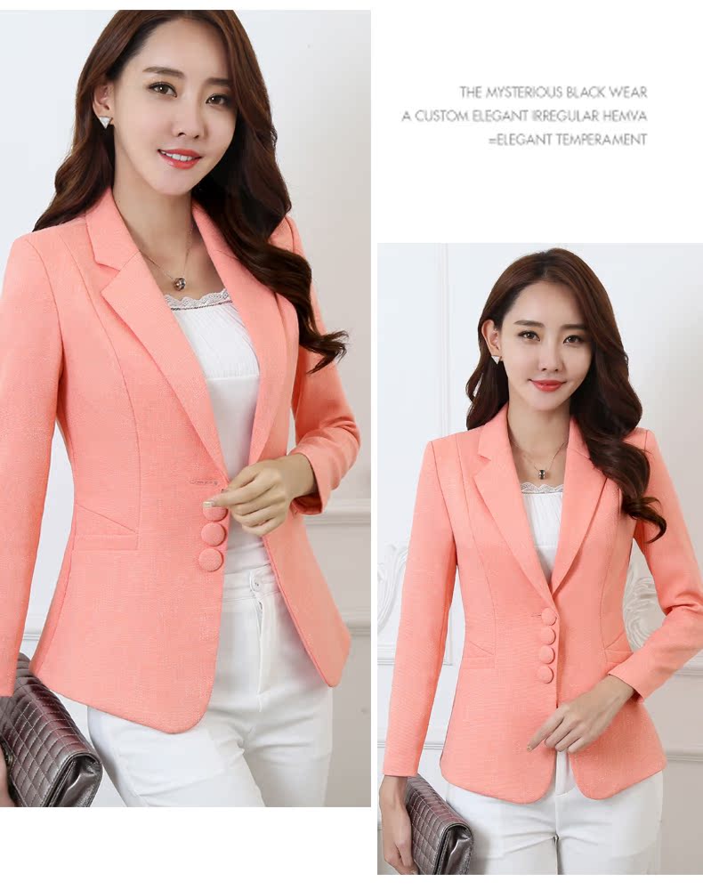 Mùa thu 2018 mới cotton và vải lanh nhỏ phù hợp với nữ dài tay Phiên bản Hàn Quốc của thời trang tự canh hoang dã đoạn ngắn màu rắn áo sơ mi nữ bộ vest nữ