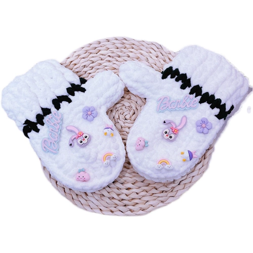 Перчатки ручной работы, плетеный удерживающий тепло мультяшный милый набор материалов, «сделай сам», рождественский подарок, подарок на день рождения