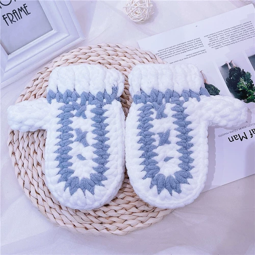 Перчатки ручной работы, плетеный удерживающий тепло мультяшный милый набор материалов, «сделай сам», рождественский подарок, подарок на день рождения