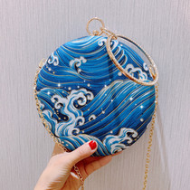 Retro fashion womens bag gold bag Hanfu ancient style small bag embroidered Cheongsam Chinese style small round bag crossbody Joker