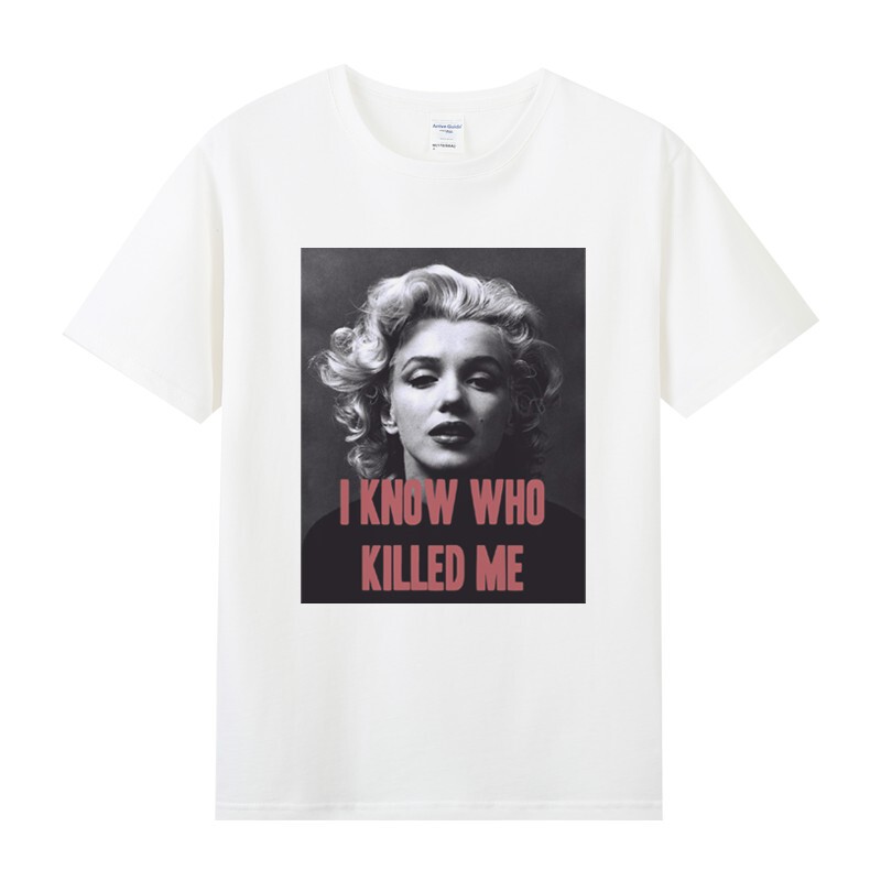 Phiccai Bird Pure Cotton Round Neck Short-Sleeved T-Shirt for Men Marilyn Monroe American Bf Style Retro Street Fashion Brand Character Phiccai Bird Pure Cotton Round Neck Short-Sleeved T-Shirt for Men Marilyn Monroe American Bf Style Retro Street Fashion Brand Character