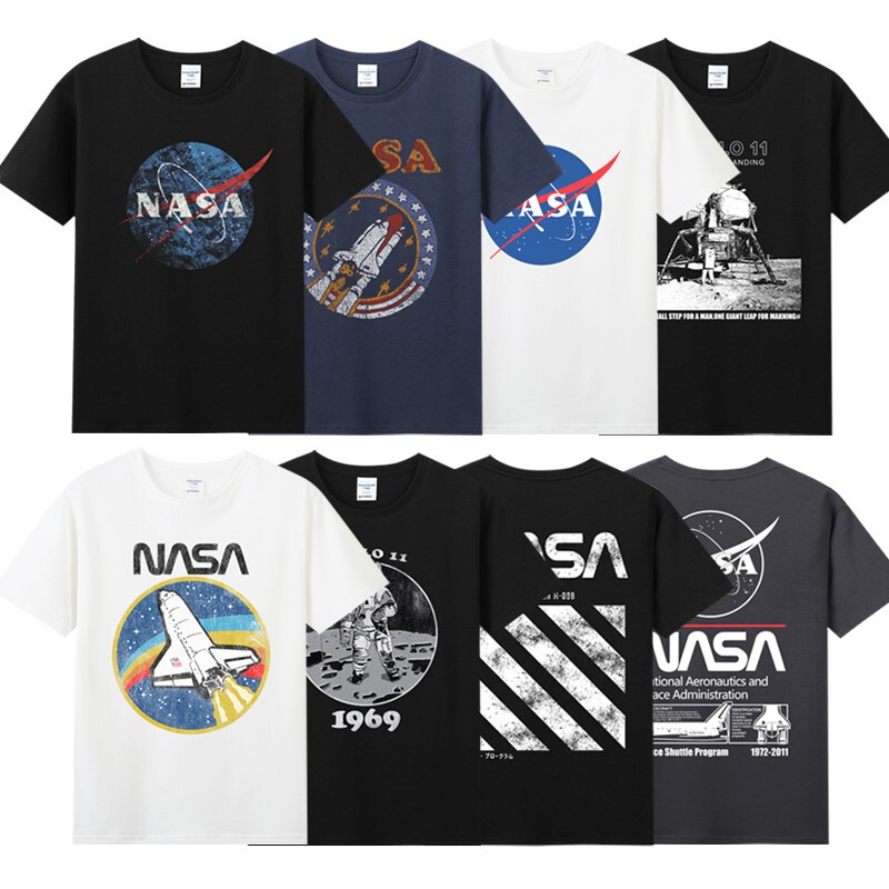 Summer Nasa Collaboration T-Shirt Trendy Brand Short-Sleeve Unisex Geek Print