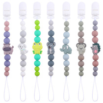 Cartoon animal silicone beads Creative DIY pacifier chain teether bracelet toy small accessories