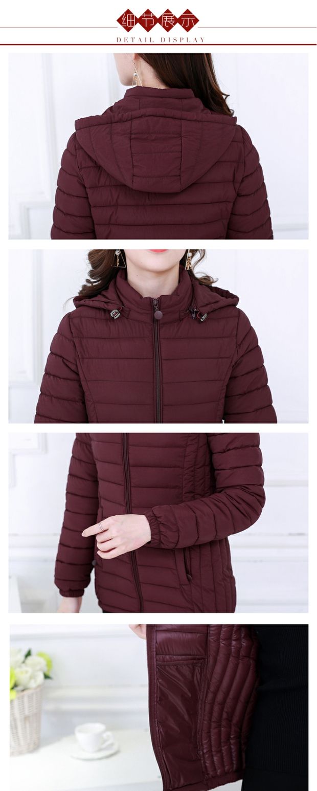 Áo khoác cotton chống mùa nữ ngắn phần nhẹ xuống đệm bông kích thước lớn mẹ phiên bản Hàn Quốc của chiếc áo khoác mùa đông tự trồng bông nhỏ váy trung niên đẹp