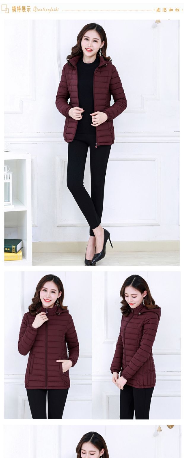 Áo khoác cotton chống mùa nữ ngắn phần nhẹ xuống đệm bông kích thước lớn mẹ phiên bản Hàn Quốc của chiếc áo khoác mùa đông tự trồng bông nhỏ váy trung niên đẹp