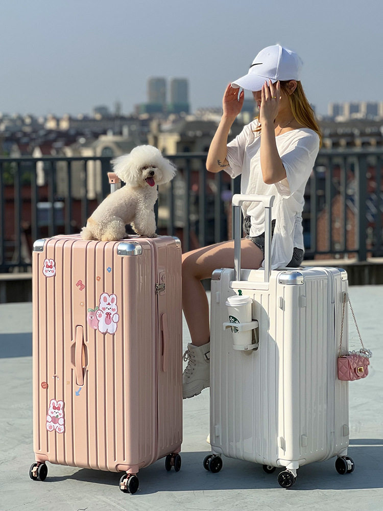 Net red cup holder luggage female large capacity trolley case brake universal wheel pc password travel case 28 male PC